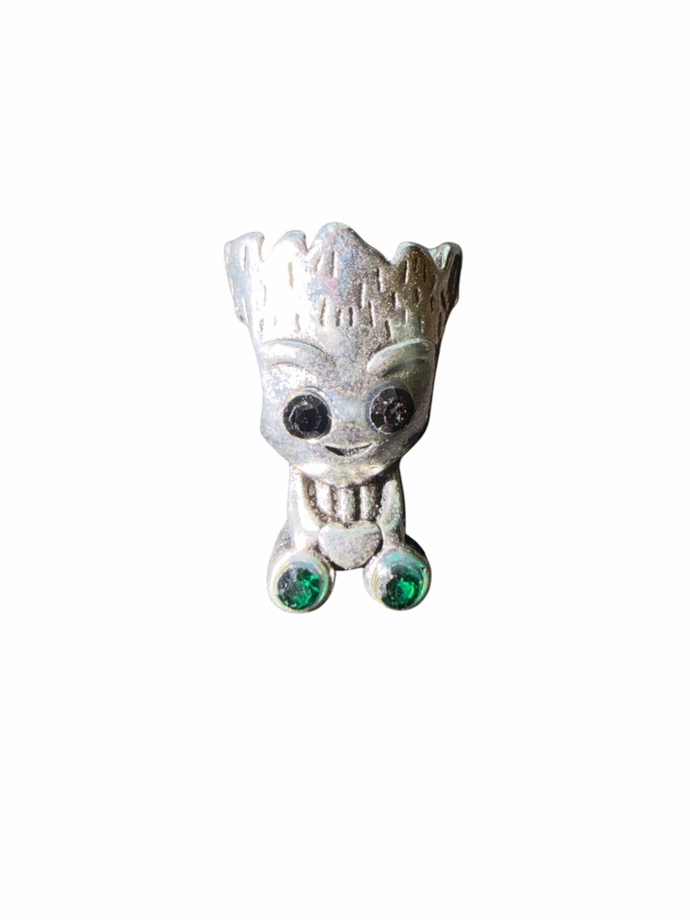Groot‎ Pandora Sterling Silver Charm with Green Crystals